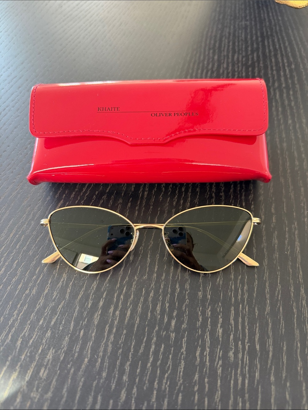 KHAITE x Oliver Peoples 1998C gold sunglasses worn 3x